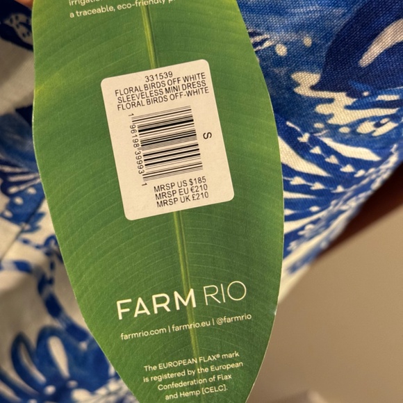 Farm Rio Off-White Floral Birds Euroflax™ Mini Dress - Picture 9 of 9